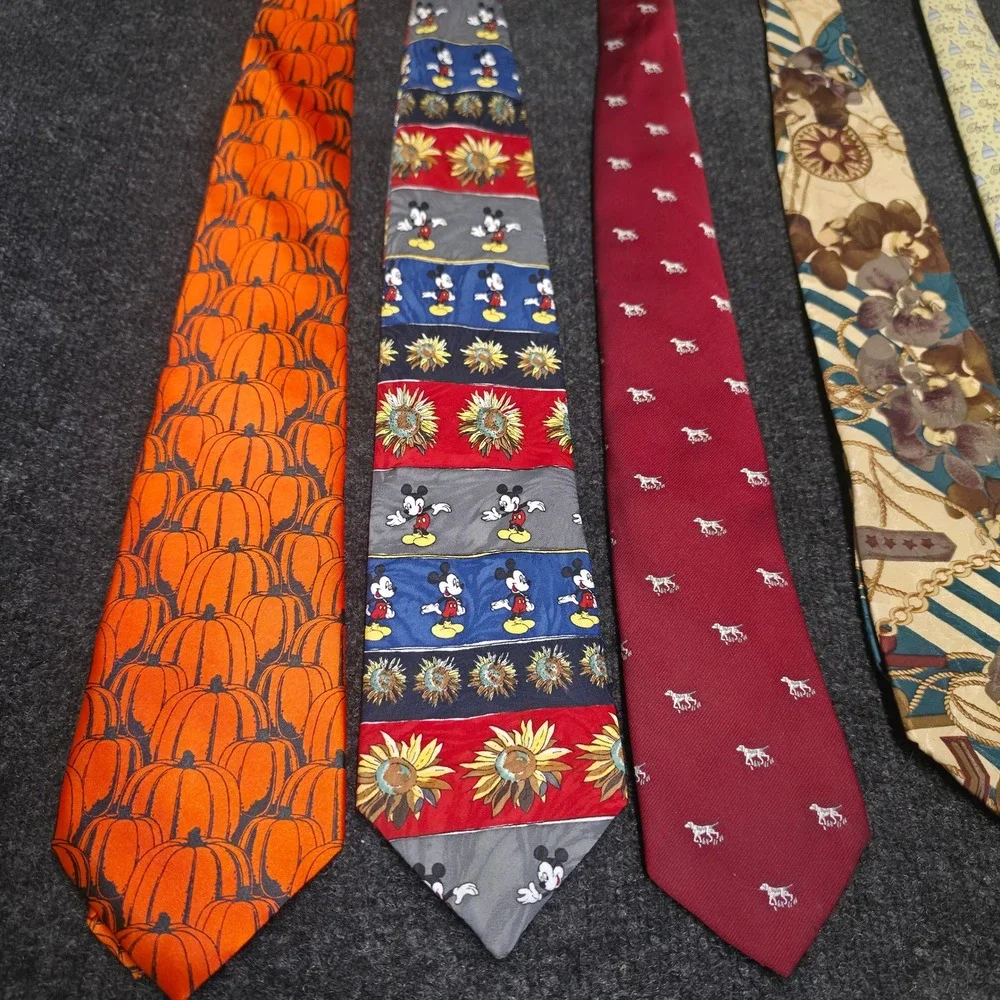 Mens Designer Tie Lot Vineyard Vines Mickey Disney Equestrian Pumpkin 6pc Bundle